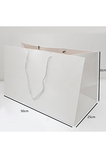 Generic 12 pieces of white paper bags, dimensions 50×25×30 cm