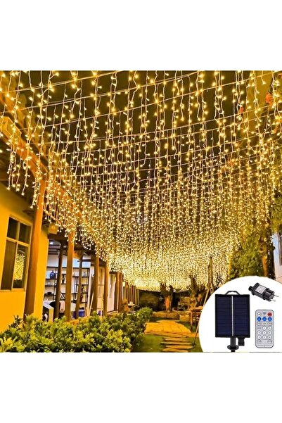 The Bros سلسلة أضواء متدلية تعمل بالطاقة الشمسية بطول 16.4 قدم و256 مصباح LED (8 أوضاع)
