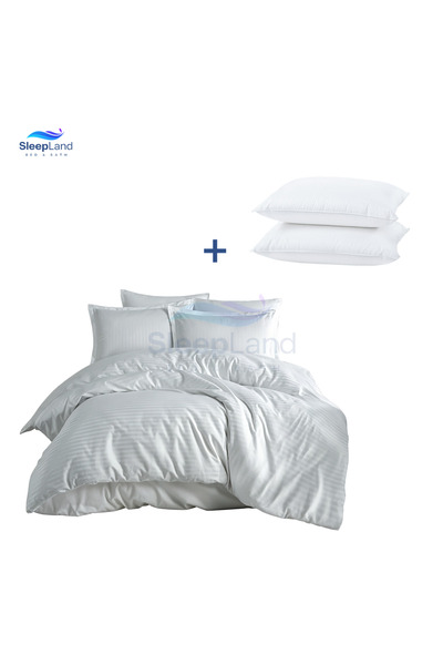SLEEPLAN Hotel-style bedspread set, white color, size 200x200cm, with two hot...