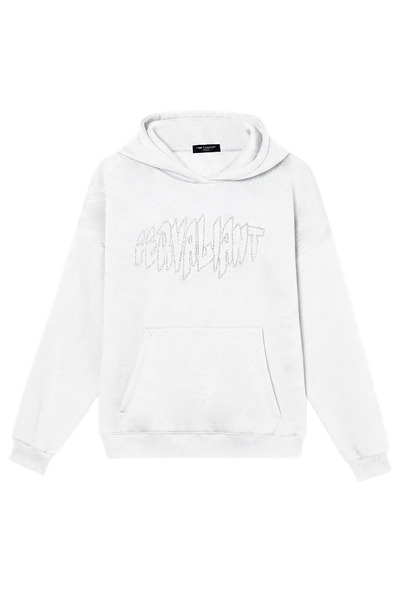 Fer Valiant سويت شيرت للجنسين من Pyramid Stone مطبوع قصة فضفاضة بغطاء رأس