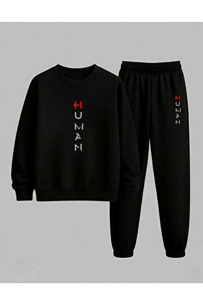 LORVEX Set pentru copii (Swea tricou - Trening) Decolteu tip crewneck HUMAN I...