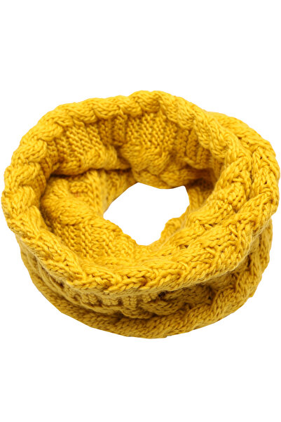 OEM Unisex circular scarf, knitted in polyester, minimalist, wheat ear pattern, for the cold season,