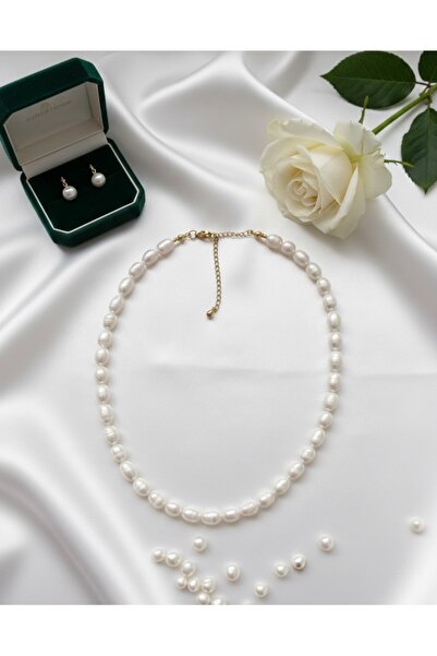 Real Baroque Pearl Necklace Natural Freshwater Pearl Handmade Steel Apparatus Adjustable