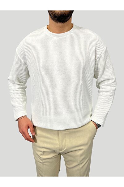 HAVANO Havanna Premium Soft Textured Basic Knit Sweater - White