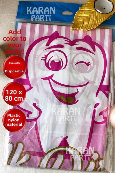 karanca parti süs غطاء طاولة لحفلة الأسنان الأولى للاستخدام مرة واحدة لتزيين ...