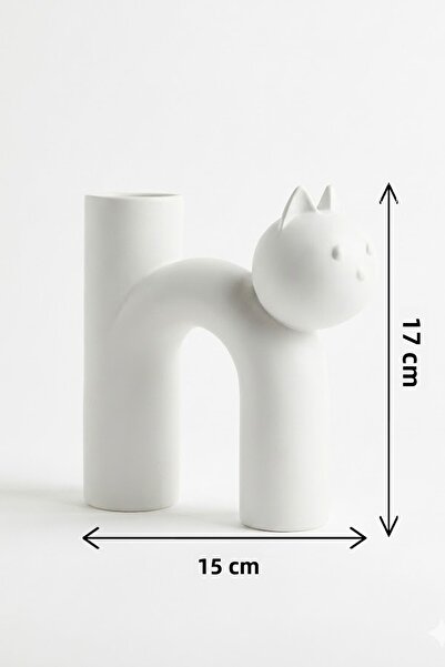 MEK Vază modernă cu pisică modele drăguțe, albastră (17x15cm)