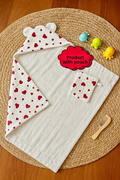 Heianmono Kids منشفة استحمام للأطفال مصنوعة من القطن بنسبة 100% (من الخارج مو...