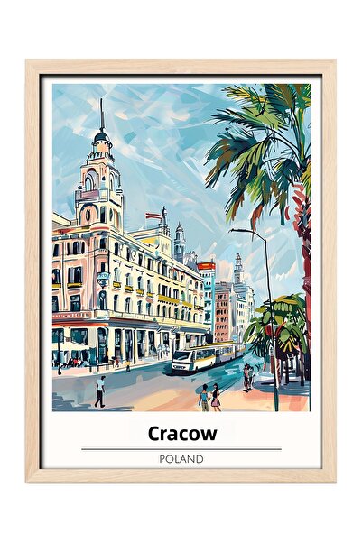 gxe.art Pictură decorativă de perete cu rama din lemn, CRACOW, POLONIA