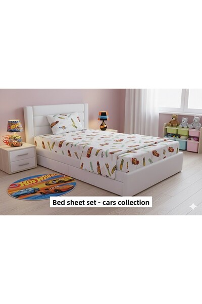 Zorluteks Cars Mc Queen με σχέδια 100% βαμβακερά σεντόνια και μαξιλαροθήκες 2 τεμαχίων