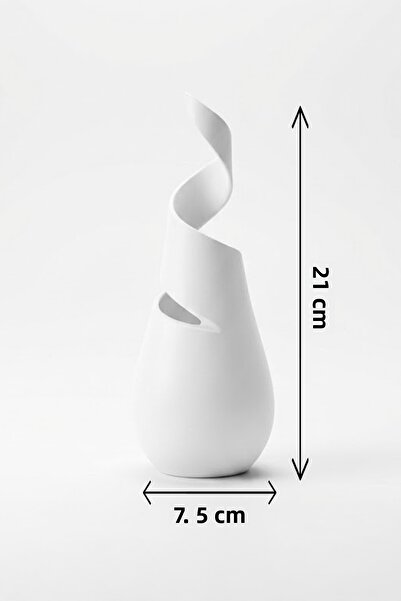 MEK Vază decorativă cu design spiralat albastru (21x7,5cm)