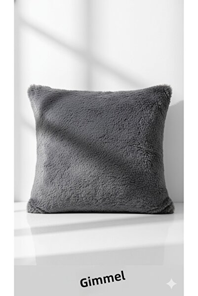 EJMEL Luxury Textured Modern Black Plush Throw Pillow Cover Decorative Pillowcase 45X45 Furry 1Pc