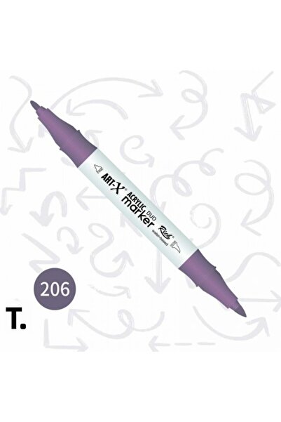 Rich قلم تحديد أكريليك من آرت-إكس، قلم مزدوج الجوانب رقم: 206