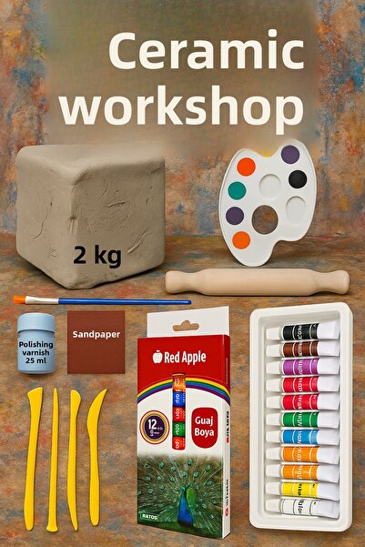 DSH Doğal Seramik Hamuru عجينة سيراميك بيضاء، عجينة لعب طبيعية، طين الطين 2 ك...