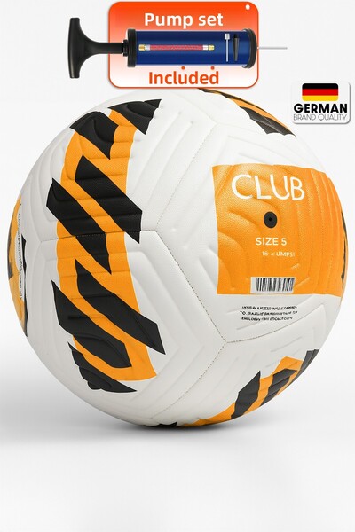 Telvesse مضخة كرة القدم الأصلية مع هدية للأرضيات الصلبة، كرة قدم هجينة برتقالية رقم: 5