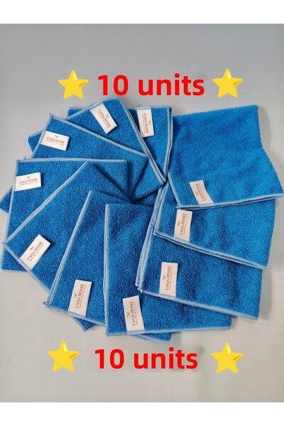 CAQA HOME Σετ 10 τεμαχίων Μπλε πανί καθαρισμού κουζίνας και γενικής χρήσης απ...