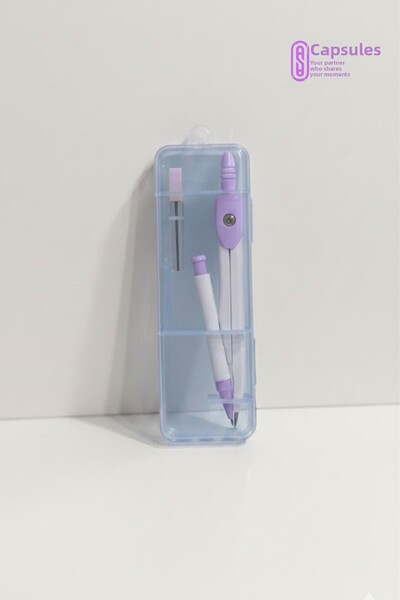 caps office 1 قطعة مجموعة أقلام رسم معدنية بلون أرجواني مع علبة شفافة - أقلام رسم للقرطاسية والمكتب