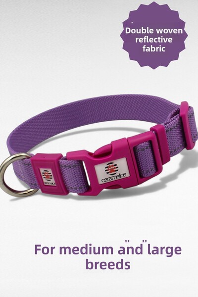CARAMELOS طوق كلب عاكس للضوء، طوق كلب للسلالات الكبيرة والمتوسطة، طوق للكلاب