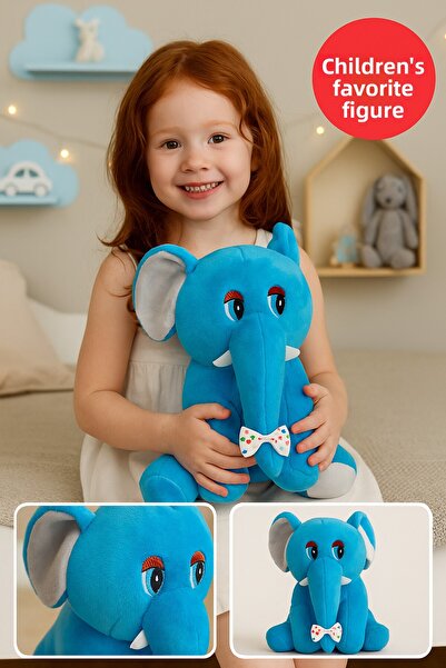 TOYFEST Blue Elephant Plush Toy 20×17 cm – Children's Room Decor, Cute Baby Gift, Soft Plush Figure