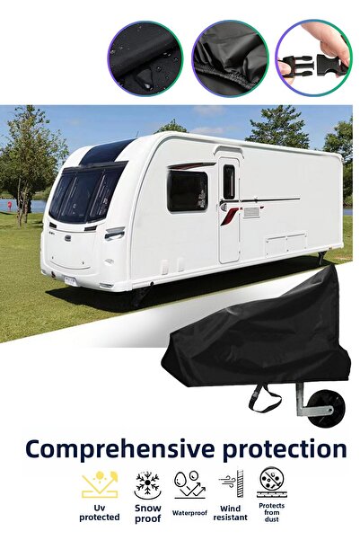 dokaca Black Caravan Towbar Cover, Hitch Towing Cover, Anti-Dust and Dirt, Waterproof