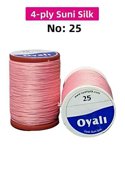 Royaleks Cordă de mătase artificială cu 4 straturi, broderie, mărgele, croșet...