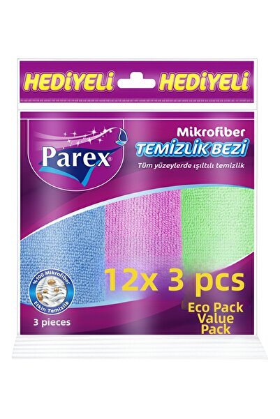 Parex Microfiber Mixed Color 3 Pieces Cleaning Cloth 12 Pack
