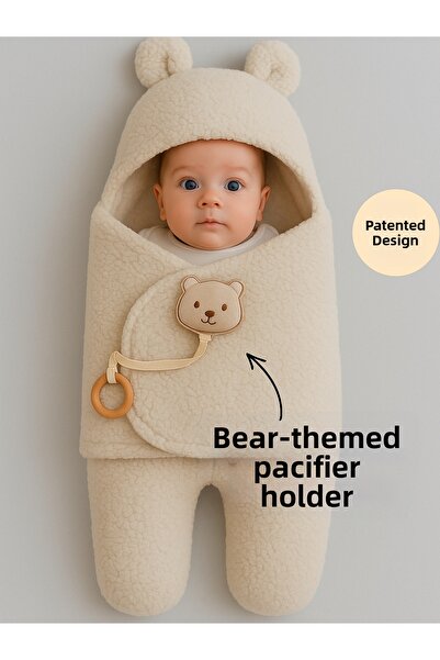 Tomuycuk بطانية قماشية ناعمة للأطفال مع أقدام للنوم |   معطف شتوي سميك |   0-12 شهرًا حديثي الولادة