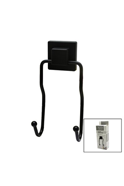 OEM Black - 2-Pack Metal Hanging Hanger with Square Strong Adhesive 8X9X19Cm ...