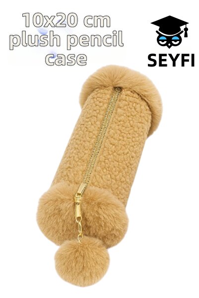 SEYFİKİRTASİYE suport pentru stilou de pluș geantă de machiaj 10x20 cm PRODUCȚIE INTERNĂ un singur compartiment volum mare