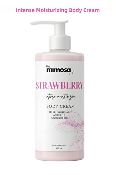 The Mimosa Care كريم ترطيب مكثف للجسم بنكهة الفراولة مع البانثينول وجوز الهند...