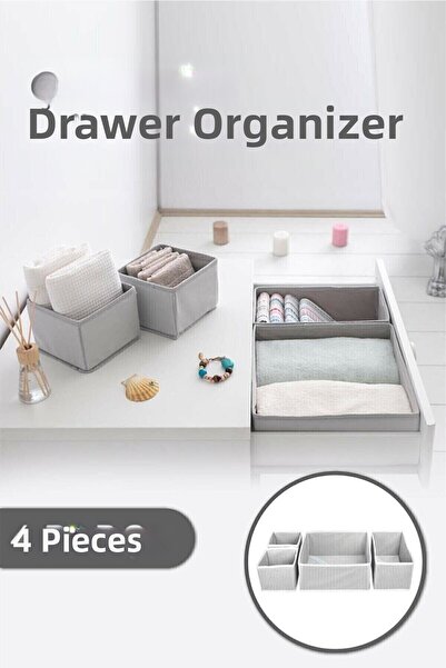 Pazarcan Drawer Organizing Box Set Organizer 4-Piece Set (5389)