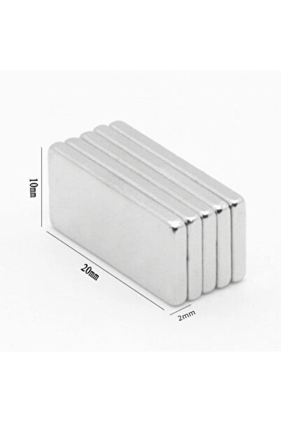 Epilons مغناطيس نيوديميوم N35 مقاس 20×10×2 مم - مربع الشكل، مطلي بالنيكل (مجم...