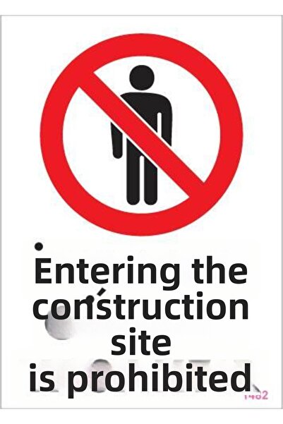 Ethab Ticaret لافتة ممنوع الدخول في البناء مقاس 25x35 كود: 1482