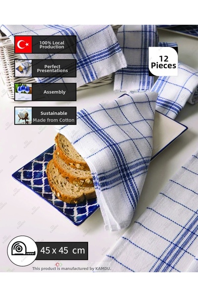 Saretek Home 12 قطعة، منديل تورشون 45 × 45 سم، غطاء طعام، قماش تورشون، غطاء ت...