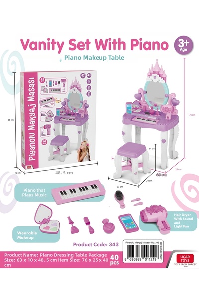 FELİTE Makeup Table Set Toy with Piano