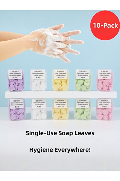 TOYFEST مجموعة من 10 أوراق صابون للاستخدام مرة واحدة - صحية للأطفال، عملية للسفر والمدرسة