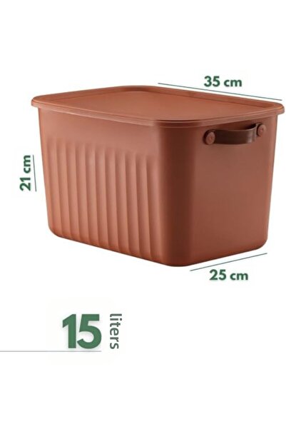 BRF Bezsell 3-Piece Modern Storage Box Set with Lid - 15 Liters - Orange - wi...