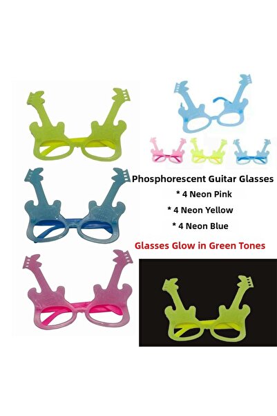 lowell home Phosphorescent Guitar Model Glow Party Glasses That Burn in the Dark Glasses 12 Pieces