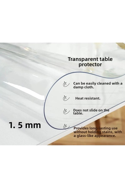 NYK HOME Transparent Thick Tablecloth 1.5mm Net Thickness Cover Protector (No...