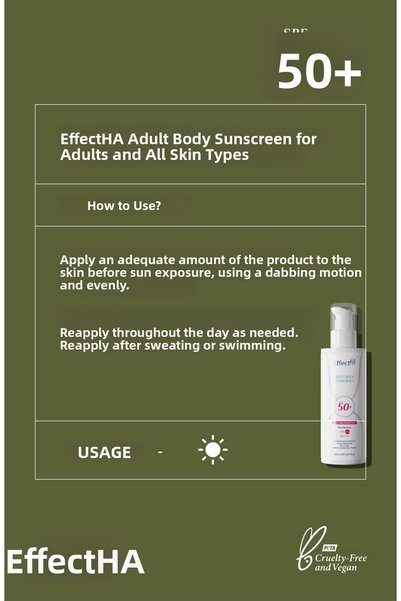 EffectHA Adult Body Sunscreen Moisturizing Body Sun Protection Cream SPF50 for Adults