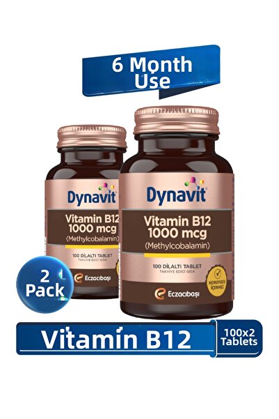 Dynavit فيتامين ب12 1000 ميكروغرام 100×2 أقراص مخففة - للذاكرة - ميثيلكوبالامين