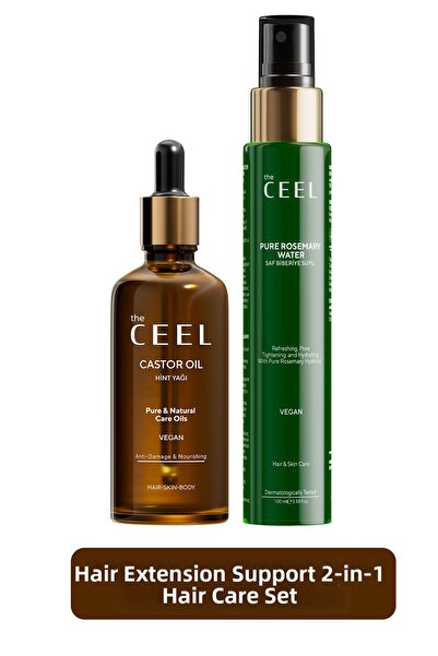 The Ceel Set de îngrijire a părului cu apă de rozmarin + ulei de ricin, 2 piese