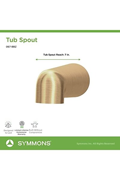 Nacario Nrcrioshop 067-Bbz Dia Non-Deflector Tub Spout Brushed Bronze Large 1...