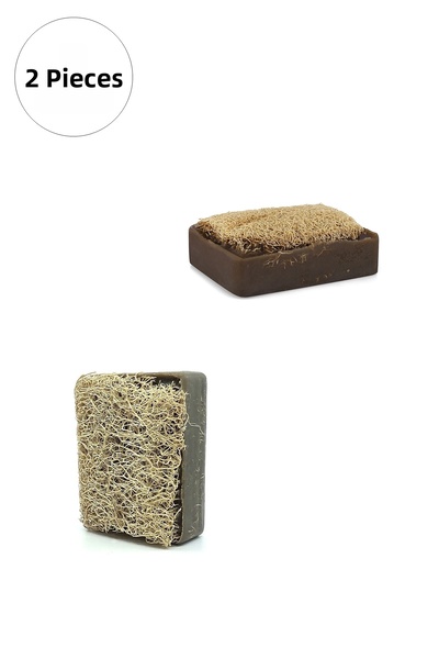 Marsilyan 2 Pieces Natural Pumpkin Fiber Clay Soap