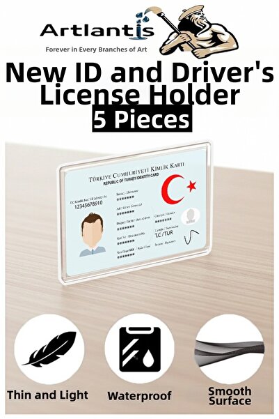 Artlantis Husă pentru permis de conducere, transparentă, 5 bucăți, moale, fle...