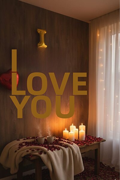 Baloncu Demmo 1 Gold I Love Foil Balloon, 2 Red Heart Foil Balloons, 1 Pack o...