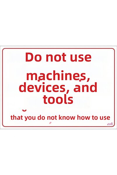 Ethab Ticaret لافتة تحذيرية: آلة غير مألوفة، 25x35، رمز: 208