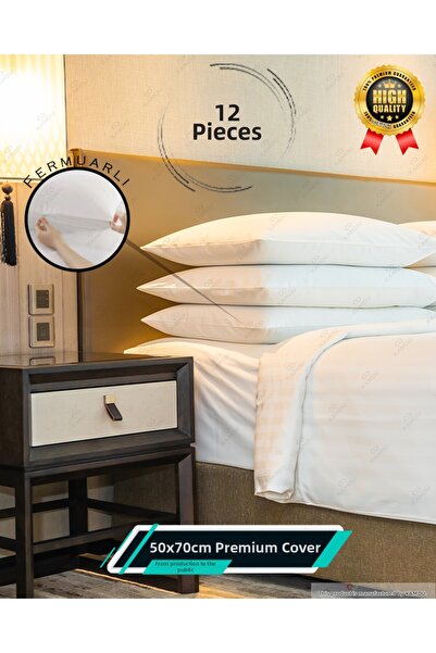 Saretek Home 12 قطعة 50 × 70 سم غطاء وسادة أبيض، مرشح وسادة، بطانة داخلية للو...