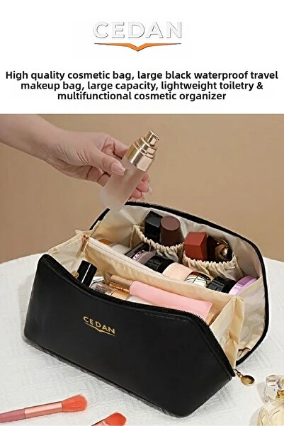 CEDAN حقيبة مكياج نسائية محمولة ذات سعة كبيرة - للسفر