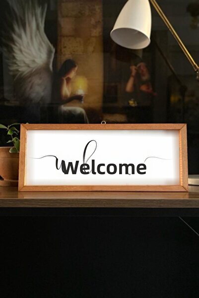 Marsilyan لوحة ترحيب بإطار خشبي 42 سم