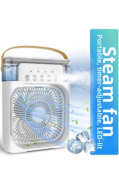 Epilons مروحة محمولة مع إضاءة و5 أنواع من الرذاذ، مروحة بخار مثلجة، مروحة صغي...